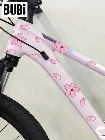 Pegatinas de bicicleta de montaña 40/20/10, pegatinas lindas de color rosa para mujeres y niñas, accesorios universales para bicicleta, motocicleta, JDM, flor de cerezo japonesa Sakura para ciclismo