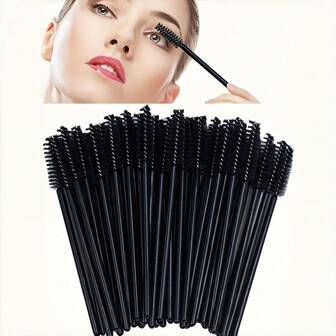 500/100pcs Disposable Eye Black And Lip Applicator Disposable Mascara Brush, Soft Brush, Lipstick Tip, Suitable For Professional Makeup, Parties, Salons, Beauty Tools