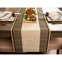 DII Holiday Collection, Mesa de Navidad a Cuadros, Mantel de 52 x 52 Pulgadas, fogata(14x72" Tablerunner) - Multicolor - Ver 4