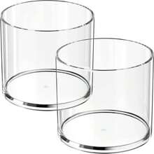 MaxGear Round Pen Holder 4 Pack Acrylic Cylinder Container, Pencil Holder For Desk Pen Cups For Utensil Makeup Brush, Clear Stationery Organizer For School Home Supplies Office Desk Accessories - ColorA - 查看 1