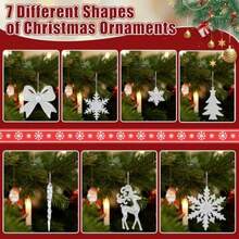 y50 Copos de Nieve Decorativos acrilicos para arbol de Navidad Copos de Nieve Colgantes para arbol de Navidad decoracion para Navidad - Transparente - View 4