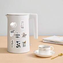 50张黑白美学贴纸套装，Y2K笔记本电脑贴纸，复古乙烯基贴纸，适合成人和青少年 - 彩色 - 查看 6