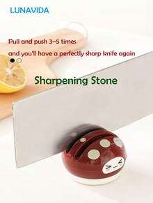 1pc Mushroom Shaped Suction Cup Knife Sharpener, Portable Kitchen Knife Sharpening Tool, New Quick Knife Sharpener - Multicolor - View 2