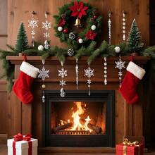 yAdornos para Arbol de Navidad 18Pcs Acrilico Copos de Nieve Carambano y Gotas Colgantes Navideños Cristal Decoracion para Árbol Navideño Color Transparente - Color transparente - Ver 6