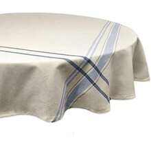 DII 100% algodón, Lavable a máquina, Mantel Individual a Rayas francesas para cenas, Verano y picnics Aire Libre, Nautical Blue Stripes, Tablecloth - 60 x 84, 1(70 cm (Redondo) Gris pardo con azul náutico) - Multicolor - Ver 1