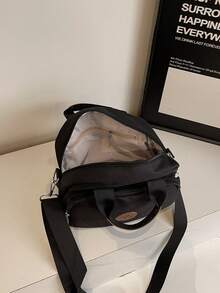 1pc (9.4in*7.9in*4.7in) Fashion Women's Handbag, Shoulder Bag, Crossbody Bag, Tote Bag, Material Is Scratch & Wear Resistant, Suitable For Shopping, Dating, Outing, Work Commute, Adjustable Strap Length, Elegant Minimalist Casual Chic Handbag - Black - View 10