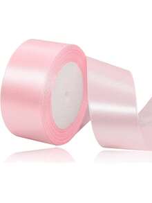 1 条 0.787 英寸 X 1.57 码粉色缎带，24 毫米宽工艺织物丝带，适用于礼品包装、花束、婚礼派对装饰（粉色）