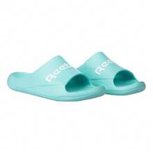 Sandalias Reebok Clean Slide Unisex: Chanclas de una Sola Pieza con Diseño Ergonómico y Logotipo en Contraste, Suela Moldeada para Máximo Confort y Secado Rápido, Ideales para Playa, Piscina y Descanso Diario. - Azul menta - Ver 3