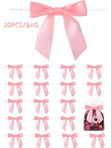 10/20/50个派对装饰蝴蝶结(带铁丝,方便固定) - 非常适合节日装饰、乡村工艺品和礼品 | 经典涤纶丝带蝴蝶结,适用于度假屋和婚礼装饰、酒吧酒杯装饰、礼品装饰、糖果包装装饰 - 彩色 - 查看 10