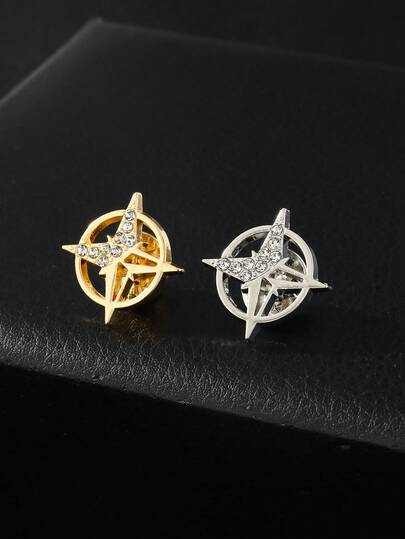 六芒星胸针，男士西装翻领别针，衬衫领夹，个性化徽章