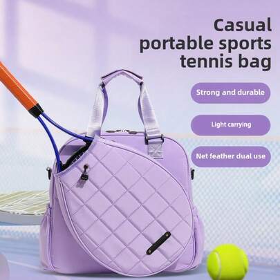XINGNAN 2025 Nova Bolsa de Tênis para Ombro Feminina Roxa, Bolsa Transversal Multifuncional de Badminton para Adultos, Bolsa de Treinamento Profissional Preta para Adolescentes, Bolsa Grande Dobrável para Raquete de Badminton Branca para Esportes ao Ar Livre