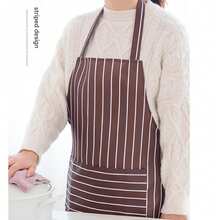 Tạp dề dài cho nam, tạp dề làm việc chống dầu mỡ cho quán cà phê, tạp dề nấu ăn nhà bếp, tạp dề kẻ sọc, tạp dề unisex, tạp dề đầu bếp - Nhiều màu - Xem 10