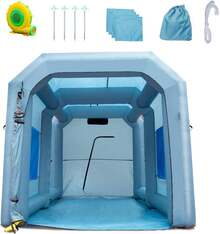 Inflatable Paint Booth, 13x10x9ft Inflatable Spray Booth, 950W High Powerful Blower Spray Booth Tent, Car Paint Tent Air Filter System For Car Parking Workstation Motorcycle Garage - 2(750W+950W) - View 1
