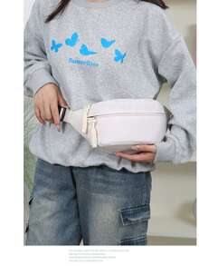 Belt Bag,Fanny Packs For Women,Sport Bag Waist Bag Fanny Pack For Mobile Phone For Running For Hiking For Cycling For Exercise Nylon Fashionable Casual Minimalist For Men For Women For Student - 白色 - 查看 4