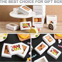 50pcs Small Rectangular Kraft Paper Boxes With Clear Window, Mini Soap Gift Boxes, Suitable For Jewelry Display, Wedding Party Favors - White - View 5