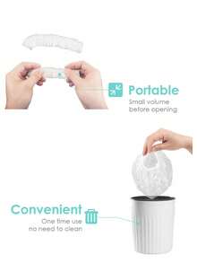 100pcsTransparent Disposable Non Wash Shower Cap, Waterproof Elastic Shower Cap, Thick, Large, High Elastic Shower Cap, Used For Bathing And Hair Care, Easy To Carry During Travel Back To School - Clear - View 10