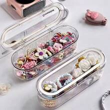 1PC [Space-Saving Solution]: This Compact Storage Box Maximizes Space Efficiency, Making It Ideal For Organizing Hair Accessories, Ties, And Jewelry. [Waterproof Material]: Constructed From Waterproof Plastic, This Organizer Protects Your Items From Spills And Moisture, Ensuring Durability.