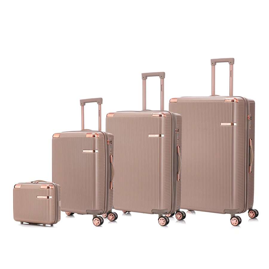 Sanzheng 4-Piece Ultra-Light Hardside Luggage Set – Multi-Color, Silent 360° Spinner Wheels, 14–30" Suitcases For All Travelers - Lạc đà - Xem 1