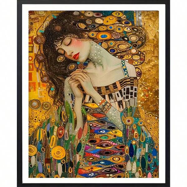 1 Set 30x40cm Gustav Klimt Portrait Vintage Art Style Diamond Painting, European Figure Full Drill Diamond Embroidery, Living Room Bedroom Wall Decor Painting, Handmade DIY Diamond Painting Kit, Adult Diamond Painting New Product, Home Decor Art | Easy-To-Use Holiday/Birthday Surprise Gift For Beginners