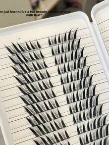 192片/32对 Foxy Sudhaba 假睫毛，自然斜翼狐狸眼九尾自粘睫毛 - D - 查看 5