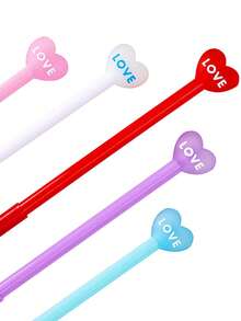 0.5mm 可爱卡通中性笔创意文具尾巴新奇签名笔用品（心形笔，心形中性墨水笔，黑色墨水，新奇笔，情人节，学生，教师，员工礼物，一些情人节礼物） - 彩色 - 查看 5