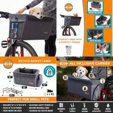 K&H PET PRODUCTS Cesta de Viaje para Bicicleta, para Mascotas, Color Gris, Grande, 12.5 x 16 x 13 Pulgadas(Cesta de montaje frontal grande) - Multicolor - Ver 1