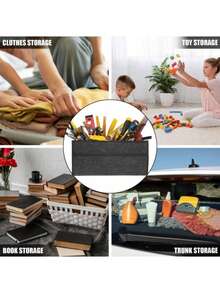 1pc Ultra-Light Foldable Storage Bag, Large Capacity Organizer Bag For Car Trunk, Bedroom, Clothes, Books, Stationery - A - View 3