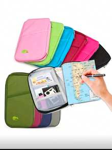 Ví đựng hộ chiếu đa năng, có khóa kéo, ví đựng hộ chiếu xách tay, bìa hộ chiếu gấp gọn, ví đựng thẻ ID, ví đựng thẻ tín dụng, bìa đựng tài liệu, hộp đựng thẻ, hộp đựng giấy tờ du lịch, hộp đựng thẻ tín dụng, unisex, vật dụng cần thiết khi đi du lịch, đi máy bay, kỳ nghỉ hè, tựu trường, phụ kiện du lịch, đồ dùng thiết yếu khi đi du lịch (2 vách ngăn lưới tích hợp, giao hàng ngẫu nhiên) - Nhiều màu - Xem 8