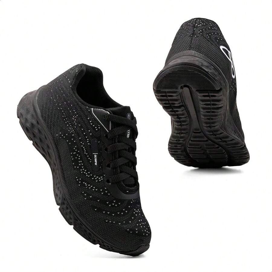 Tênis Infantil Respirável Para Dia a Dia - Preto e Branco - Visão 1