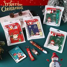 Random Style & Color Christmas Series Stationery Set, Notebook, Pen & Stationery Set, Suitable For Christmas Holiday Student Prizes, Stationery Supplies. Some Styles & Colors May Not Be Shown In The Image. - Multicolor - View 4