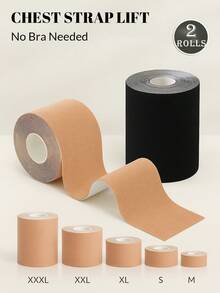 2 Rolls Chest Lift Tape, Shiny, Customizable Size, Invisible Lift & No Trace Self-Adhesive Sports Tape, Chest Lift Tape, Elastic Chest Tape - Multicolor - View 25