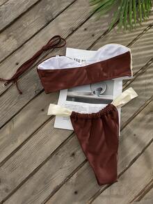 Bộ 2 mảnh áo bikini đi biển và quần tam giác cho nữ - Nhiều màu - Xem 3