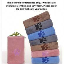 Toalla de mascota de microfibra súper suave, disponible en múltiples tamaños: 35*75cm/50*100cm. Toalla de baño para perros de secado rápido, adecuada para perros pequeños, medianos y grandes, con colores vibrantes. La mejor toalla de mascota, absorbente y de secado rápido, adecuada para el baño, el dormitorio y la limpieza del hogar. - Multicolor - Ver 3