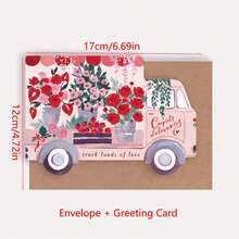 1set Truck Loads Of Love Card | Valentine's Day Greeting Cards | Anniversary Card - Multicolor - View 7