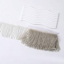 2碼玻璃珠流蘇飾邊，寬4.33英吋，適用於洋裝衣物與DIY手工藝，洋裝裝飾、衣物裝飾、裝飾飾邊、手工流蘇、DIY裝飾，易剪裁管珠附緞帶 - 彩色 - 查看 5