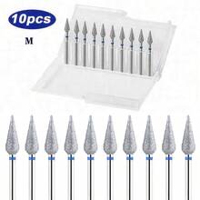 10pcs Diamond Nail Drill Bits Set For Acrylic & Gel - Professional Manicure And Pedicure Tools, Includes Cuticle Remover, Odorless, Perfect For Home Salon Use,Nail Files,Nail Polishing Head,Nail Buffer Bit,Gel Nail Polish,Pedicure Supplies,Nail Trimer