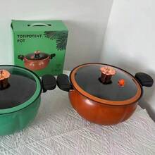 1 个大容量多功能汤锅（南瓜形锅）-28 厘米/11.02 英寸，适合家庭、餐厅、酒店和快餐店的快速烹饪，非常适合野餐和露营，采用南瓜形设计，完美的万圣节礼物 - 橘色 - 查看 4