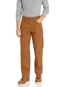 Mens Relaxed-Fit Carpenter Utility Pant With Pockets, Fashionable Workwear - Rust - View 12