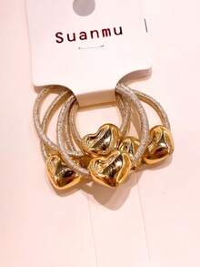 10个/套闪亮金属弹力发圈组合，多种款式发圈，用途广泛 - 适合女孩，满足儿童上学、玩耍、活动等日常需求