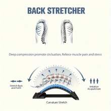 4-Level Adjustable Lumbar Stretcher For Lower Back Pain Relief, Scoliosis Spine Correction Board, Spinal Decompression Support Pad