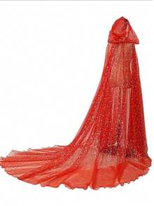 Women's Bridal Sheer Hooded Cloak Shawl Dress Robe, Halloween Costume, Wedding, Carnival, Valentine's Day Autumn Outfit - Multicolor - View 13