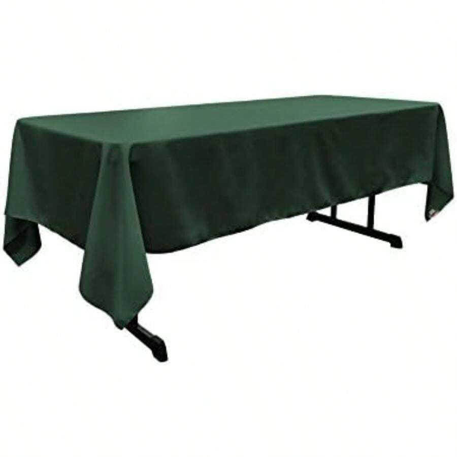 LinenTablecloth 152,4 cm x 259,08 cm poliéster Mantel Rectangular(Hunter Green) - Multicolor - Ver 1