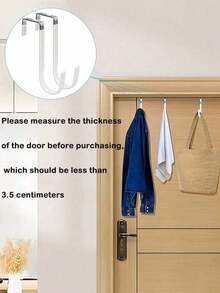 1/2/4pcs No-Drill Door Back Hooks, Kitchen Organizer Racks, Coat Hanger, Storage Shelf, S-Shaped Hooks - Multicolor - View 4