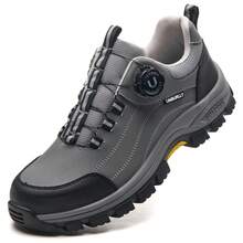UMBURLLY 男士钢头安全鞋，纽扣设计，防砸防刺，橡胶鞋底，工业工作鞋