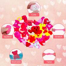6/12/24/36/48 Pcs Valentine's Day Mochi Squishy Toys, Valentine Fidget Squeeze Squishies Bulk Toys Stress Reliever For Boys Girls Kids Party Favors, Valentine's Day And Birthday Gifts, Home Office Supplies, Valentines Party Favors Supplies Activities Exchange Gifts Carnival Reward, Goodie Bag Stuffers Classroom Rewards Random Color And Style - Valentine's Day - View 4