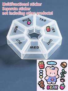 1pc 7-Day Mini Compact Pill Organizer Box, Durable Plastic, Leak-Proof & Secure Closure, Travel-Friendly Lightweight Multi-Compartment Sealed Pill Case, Easy To Open Weekly Medication Storage Container For Home/Travel/Office/Daily Use, Easy To Carry & Reusable - Multicolor - View 13