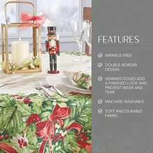 Home Fashions Holly Traditions - Mantel de Tela Resistente a Las Arrugas, 60 x 144 Pulgadas, Rectangular, Multicolor(Mantel (1) 177.8 cm (Redondo)) - Multicolor - Ver 3
