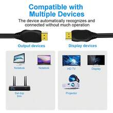 8K HD Cable 8K/60Hz 4K/60Hz TV Cable 8K@60Hz 4K@120Hz 2K@144Hz Dynamic HDR EARC Dolby Atmos For Monitors Projectors TV BOX Cable 8K HD Cable - Black - View 6