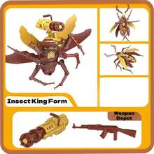 1pc Double Bun Movable Joint Heavy-Duty Cockroach Building Block Figurine Toy, Gift For Birthday, Holiday, Christmas, Graduation - Interesting Building Block Animal Model Toy - Multicolor - View 4