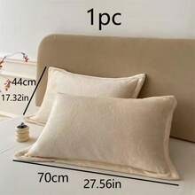 1 Peça Embalada, Multicor, Travesseiro de Veludo de Leite Grosso e Confortável. Travesseiro de Cabeceira, Estilo Moderno, Quente no Inverno, Protege o Pescoço, Travesseiro Retangular, Travesseiro de Veludo, Incluindo Enchimento de Travesseiro, Adequado para Quarto, Sala de Estar, Casa, Quarto, Tamanho Adulto, Quente e Confortável, Macio, Amigável à Pele, Travesseiro de Cabeceira de Cor Sólida, Inverno, Presente de Natal Perfeito, Muito Vendido. Conjunto de Capa de Travesseiro e Enchimento de Travesseiro. - Multicolorido - Visão 1